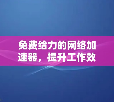 免费给力的网络加速器，提升工作效率的可靠选择