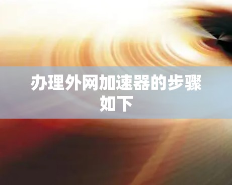 办理外网加速器的步骤如下