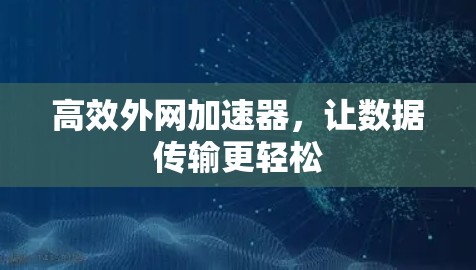 高效外网加速器，让数据传输更轻松