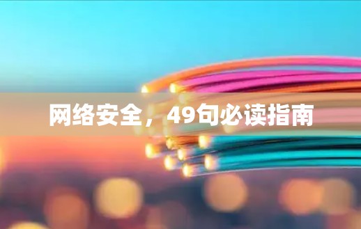 网络安全,49句必读指南 网络安全,49句必读指南