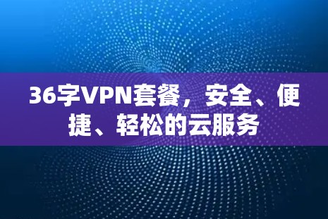 36字VPN套餐，安全、便捷、轻松的云服务